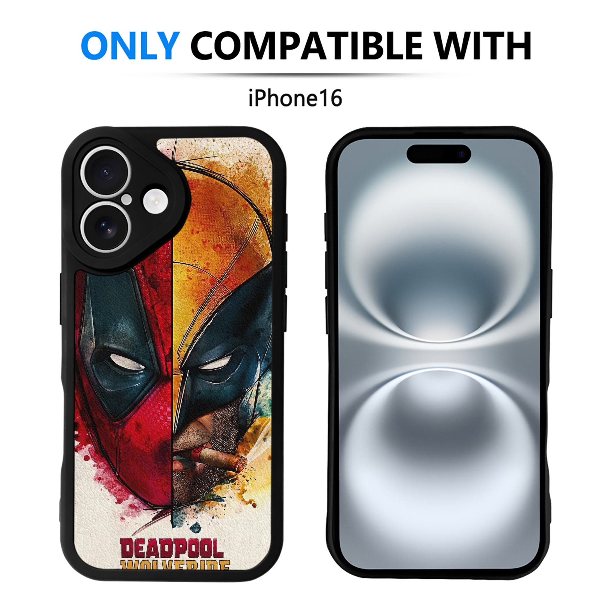 （画像用） Deadpool デッドプール 【iPhone 16シリーズ対応】シリコンスマホケース（レザー調） 材質：シリコン